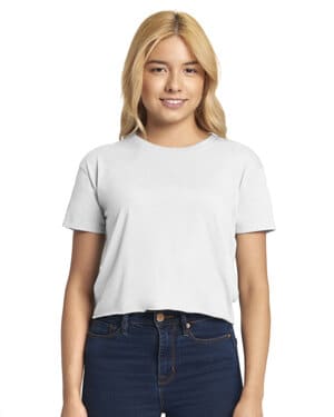 WHITE Next level apparel N5080 ladies' festival cali crop t-shirt