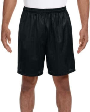 BLACK A4 N5293 adult seven inch inseam mesh short