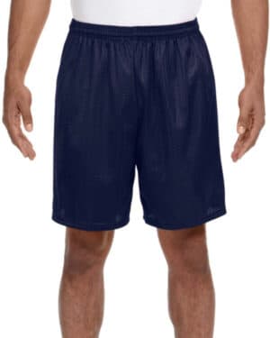 NAVY A4 N5293 adult seven inch inseam mesh short