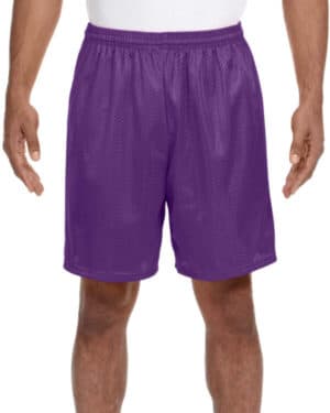 PURPLE A4 N5293 adult seven inch inseam mesh short