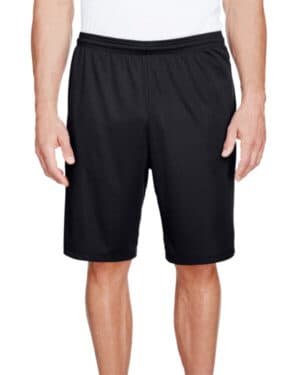 BLACK A4 N5338 men's 9 inseam pocketed performance short