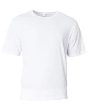 WHITE A4 NB3013 youth softek t-shirt