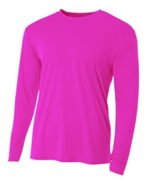 FUCHSIA NB3165 youth long sleeve cooling performance crew shirt