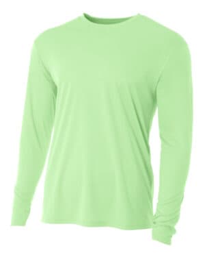 LIGHT LIME NB3165 youth long sleeve cooling performance crew shirt