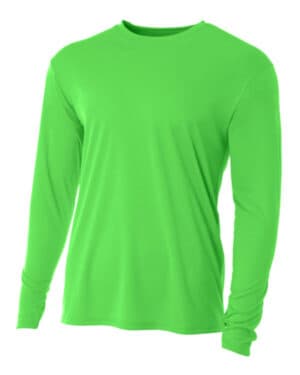 SAFETY GREEN NB3165 youth long sleeve cooling performance crew shirt