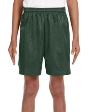 FOREST GREEN A4 NB5301 youth six inch inseam mesh short