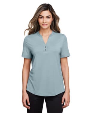 OPAL BLUE NE100W ladies' jaq snap-up stretch performance polo