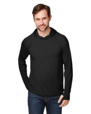 BLACK NE105 unisex jaq stretch performance hooded t-shirt