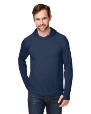 CLASSIC NAVY NE105 unisex jaq stretch performance hooded t-shirt