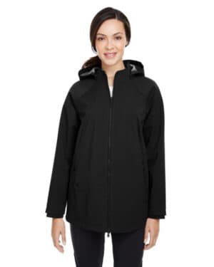 BLACK NE718W ladies' city hybrid soft shell hooded jacket