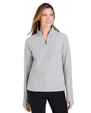 PLATINUM HEATHER North end NE725W ladies' spirit textured quarter-zip