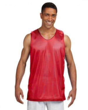 SCARLET/ WHITE A4 NF1270 men's reversible mesh tank