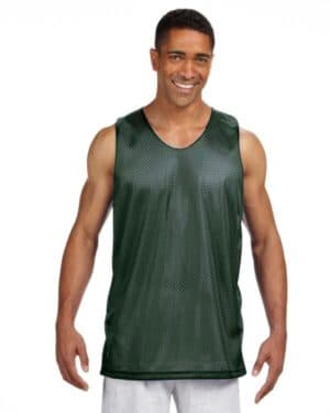 HUNTER/ WHITE A4 NF1270 men's reversible mesh tank