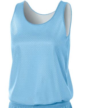 LT BLUE/ WHITE A4 NW1000 ladies' reversible mesh tank