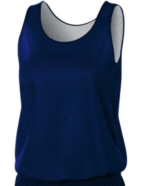 NAVY/ WHITE A4 NW1000 ladies' reversible mesh tank