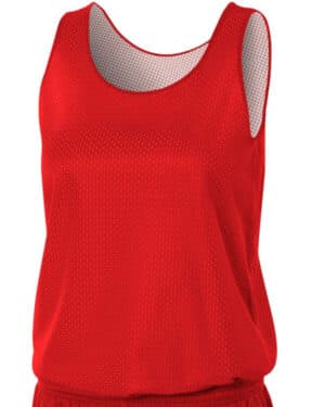 SCARLET/ WHITE A4 NW1000 ladies' reversible mesh tank