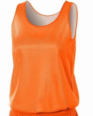 ORANGE/ WHITE A4 NW1000 ladies' reversible mesh tank