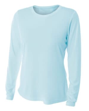 PASTEL BLUE NW3002 ladies' long sleeve cooling performance crew shirt