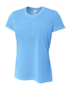 LIGHT BLUE A4 NW3264 ladies' short sleeve spun poly t-shirt