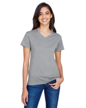 ATHLETIC HEATHER A4 NW3381 ladies' topflight heather v-neck t-shirt