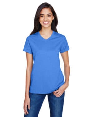 A4 NW3381 ladies' topflight heather v-neck t-shirt