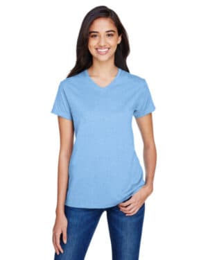 A4 NW3381 ladies' topflight heather v-neck t-shirt