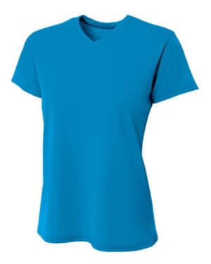 ELECTRIC BLUE A4 NW3402 ladies' sprint performance v-neck t-shirt