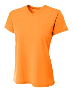 SAFETY ORANGE A4 NW3402 ladies' sprint performance v-neck t-shirt