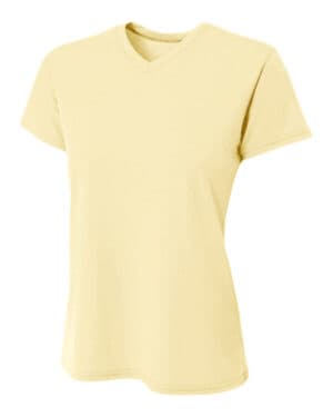 LIGHT YELLOW A4 NW3402 ladies' sprint performance v-neck t-shirt