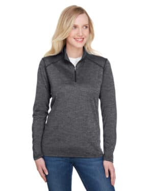 CHARCOAL A4 NW4010 ladies' tonal space-dye quarter-zip