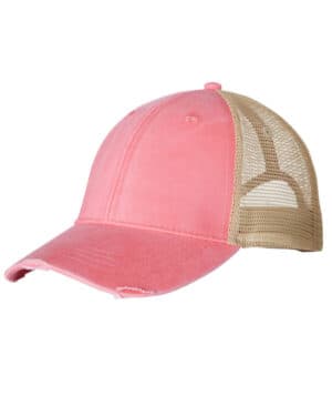 CORAL/ TAN Adams OL102 distressed ollie cap