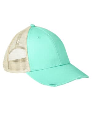 SEAFOAM/ TAN Adams OL102 distressed ollie cap