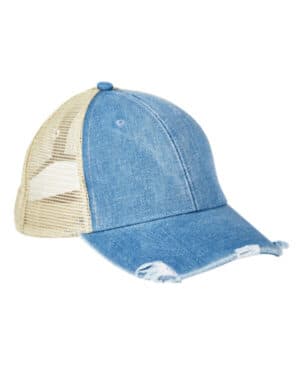 LIGHT DENIM/ TAN Adams OL102 distressed ollie cap