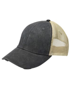 BLACK/ TAN Adams OL102 distressed ollie cap