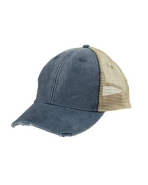 MIDNIGHT/ TAN Adams OL102 distressed ollie cap