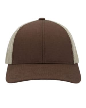 BROWN/ KHK/ BRWN Pacific headwear P114 low-pro trucker cap