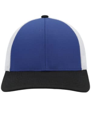 ROYAL/ WHT/ BLK Pacific headwear P114 low-pro trucker cap