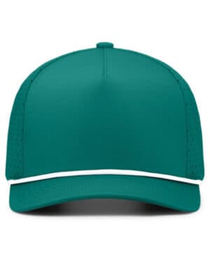 DARK TEAL/ WHITE Pacific headwear P424 weekender perforated snapback cap