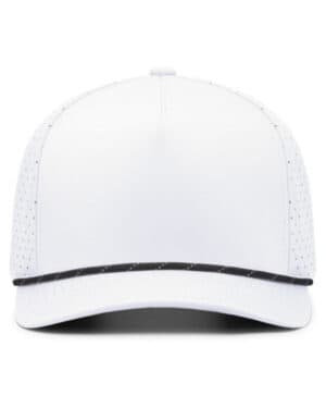 WHITE/ BLCK/ WHT Pacific headwear P424 weekender perforated snapback cap