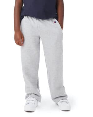 LIGHT STEEL P890 youth powerblend open-bottom fleece pant with pockets