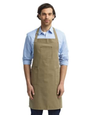 KHAKI Artisan collection by reprime RP132 unisex cotton chino bib apron