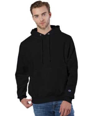 BLACK Champion S1051 reverse weave pullover hooded sweatshirt