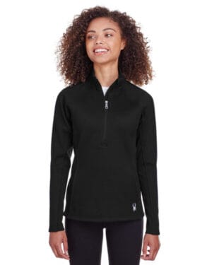 BLACK/ BLACK Spyder S16562 ladies' constant half-zip sweater