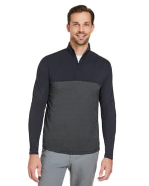 BLACK/ BLK FROST Spyder S18024 men's spyre flex colorblock quarter-zip