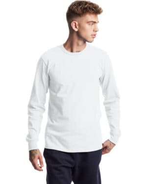 WHITE Champion T453 unisex heritage long-sleeve t-shirt