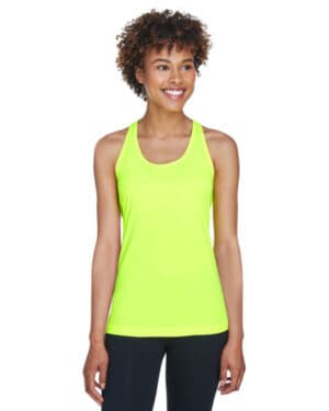 SAFETY YELLOW Team 365 TT11WRC ladies' zone performance racerback tank