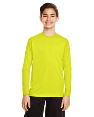 SAFETY YELLOW Team 365 TT11YL youth zone performance long-sleeve t-shirt