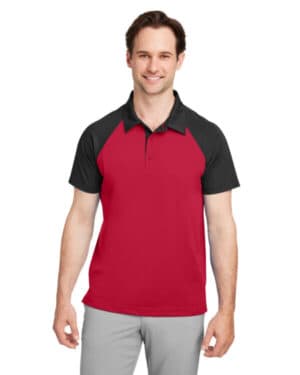 SPORT RED/ BLACK TT21C men's command snag-protection colorblock polo