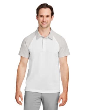 WHITE/ SP SILVER TT21C men's command snag-protection colorblock polo