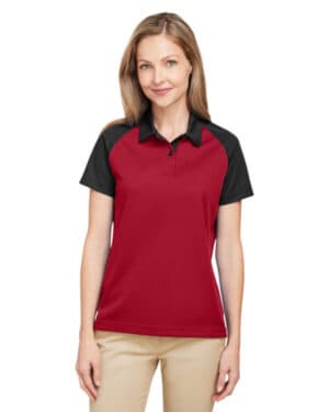 SPORT RED/ BLACK TT21CW ladies' command snag-protection colorblock polo